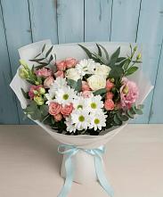 Букет цветов из:  Розы, Лизиантусы и Хризантемы в Шагонаре