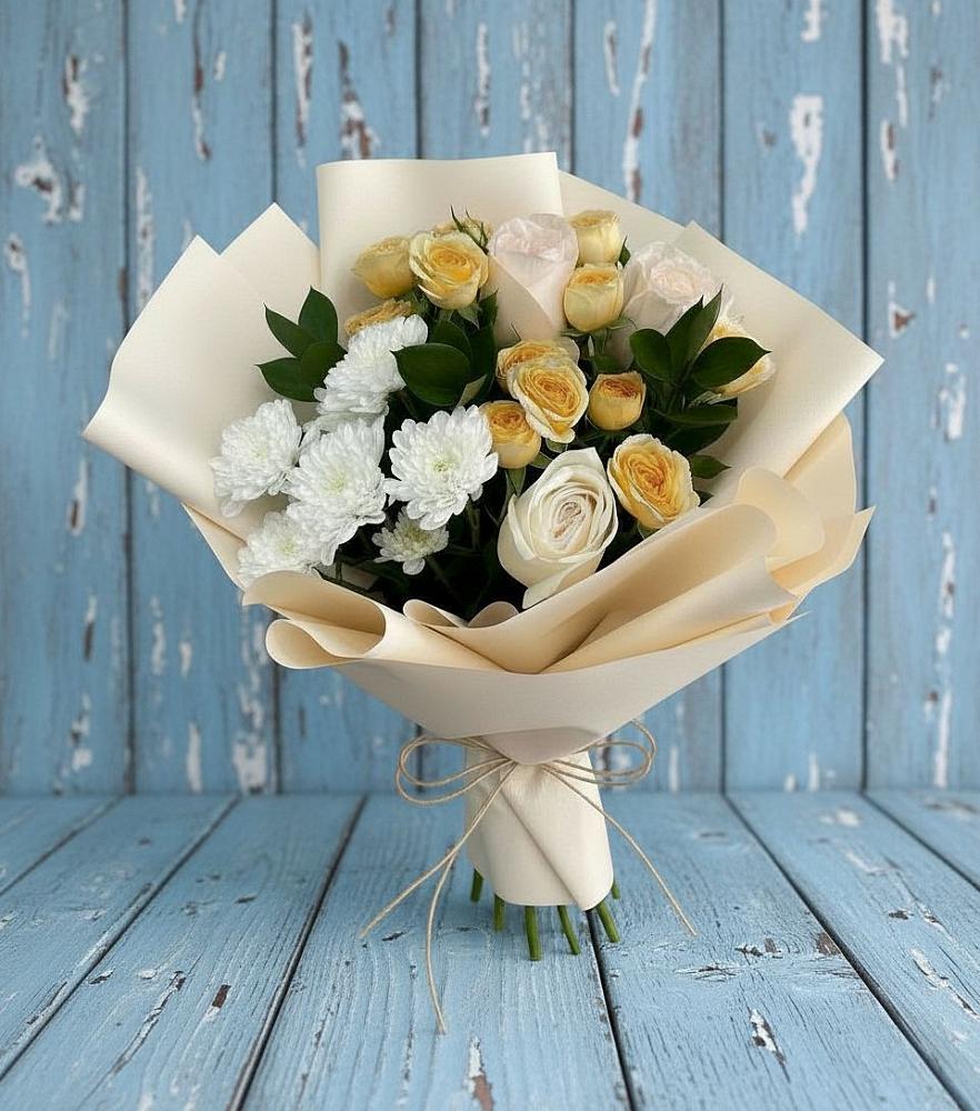 Букет цветов из: Розы и Хризантемы в Шагонаре