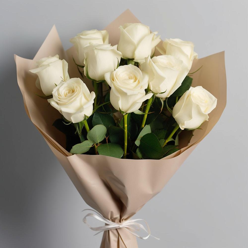 Букет 9 Белых роз Эдлесс Лав в Шагонаре