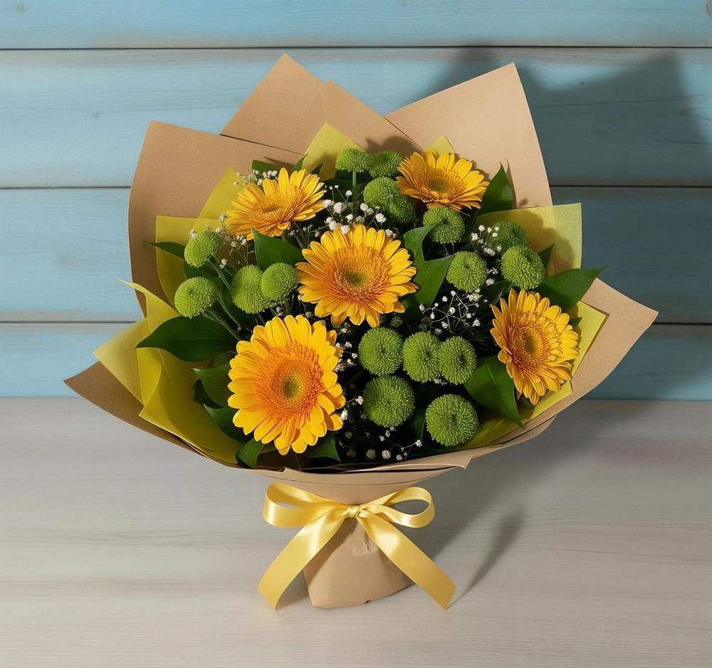 Букет цветов из: Герберы и Хризантемы в Шагонаре
