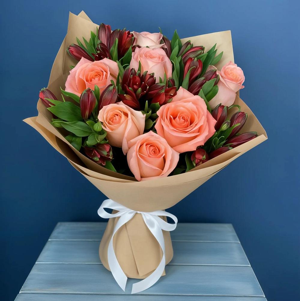 Букет цветов из: Розы и Альстромерии в Шагонаре