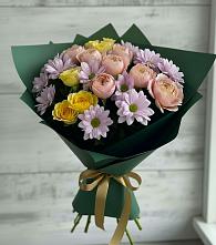 Букет цветов из:  Хризантемы и Розы в Шагонаре