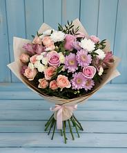 Букет цветов из:  Хризантемы, Розы и Альстромерии #REPLACE_PRED# Шагонаре