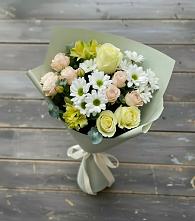 Букет цветов из:  Альстромерии, Розы и Хризантемы в Шагонаре