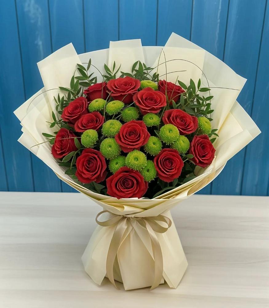 Букет цветов из: Розы и Хризантемы в Шагонаре