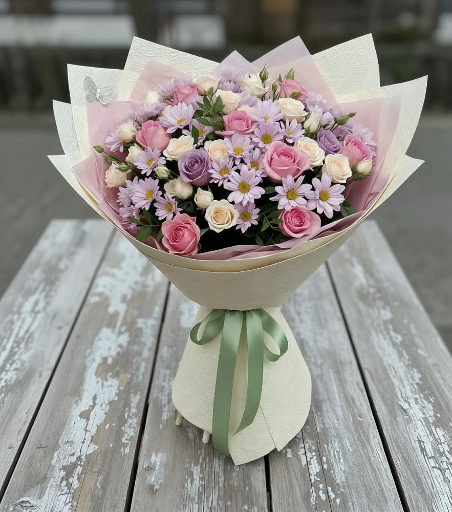 Букет цветов из: Розы и Хризантемы в Шагонаре