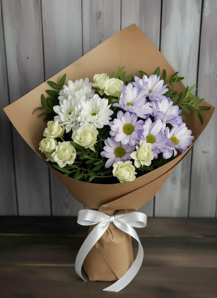 Букет цветов из: Хризантемы и Розы в Шагонаре